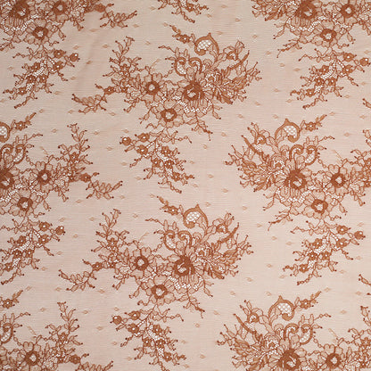 Mocha Floral Lace Fabric