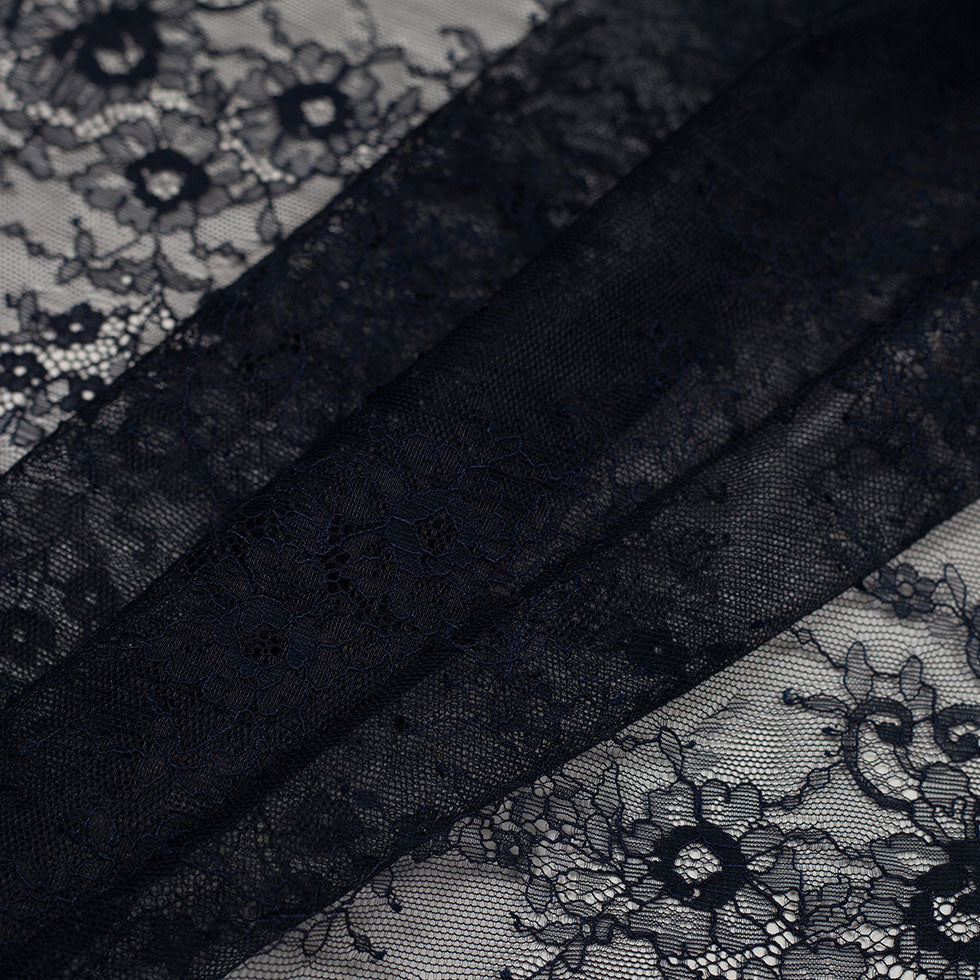 Navy Floral Lace Fabric Detail