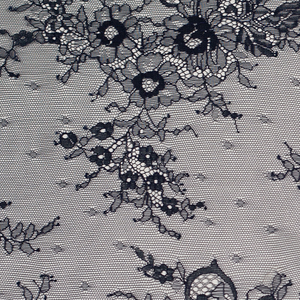 Navy Floral Lace Fabric Full
