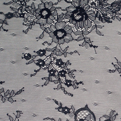 Navy Floral Lace Fabric Full