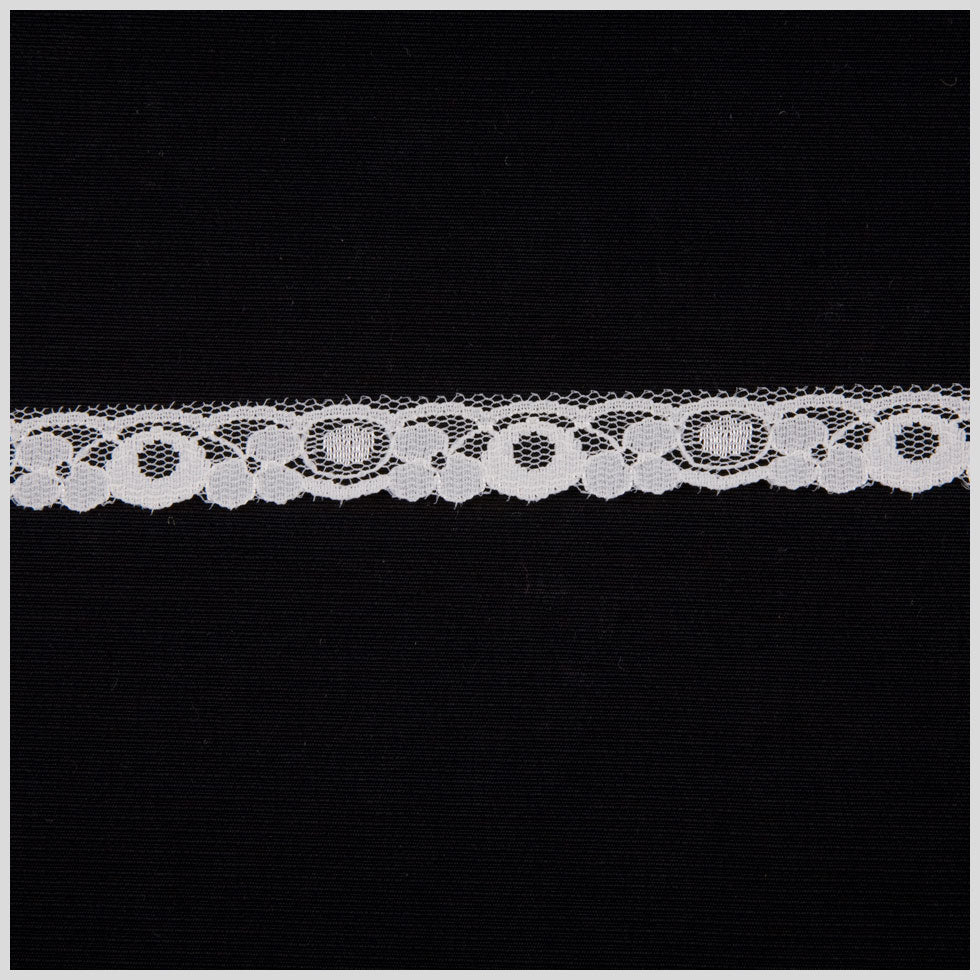 1/2" White Solid Fine Lace
