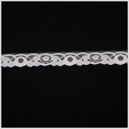 1/2" White Solid Fine Lace