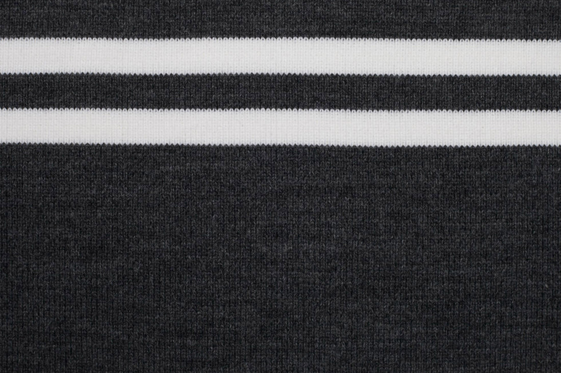 Dark Gray Striped Acrylic 6.5 x 64 Rib Knit Trim
