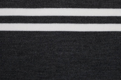 Dark Gray Striped Acrylic 6.5 x 64 Rib Knit Trim