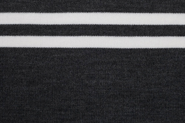 Dark Gray Striped Acrylic 6.5 x 64 Rib Knit Trim