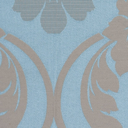 Oil Blue Floral Damask-Pattern Satin Jacquard - Detail