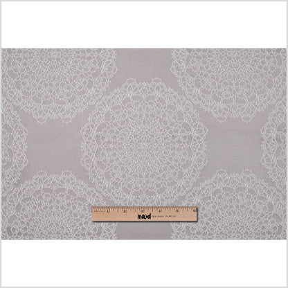 Silver Taupe Doilies Satin Jacquard - Full