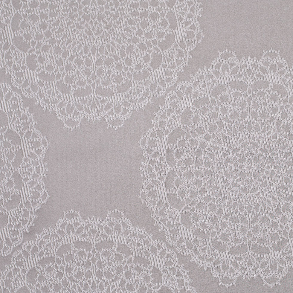 Silver Taupe Doilies Satin Jacquard