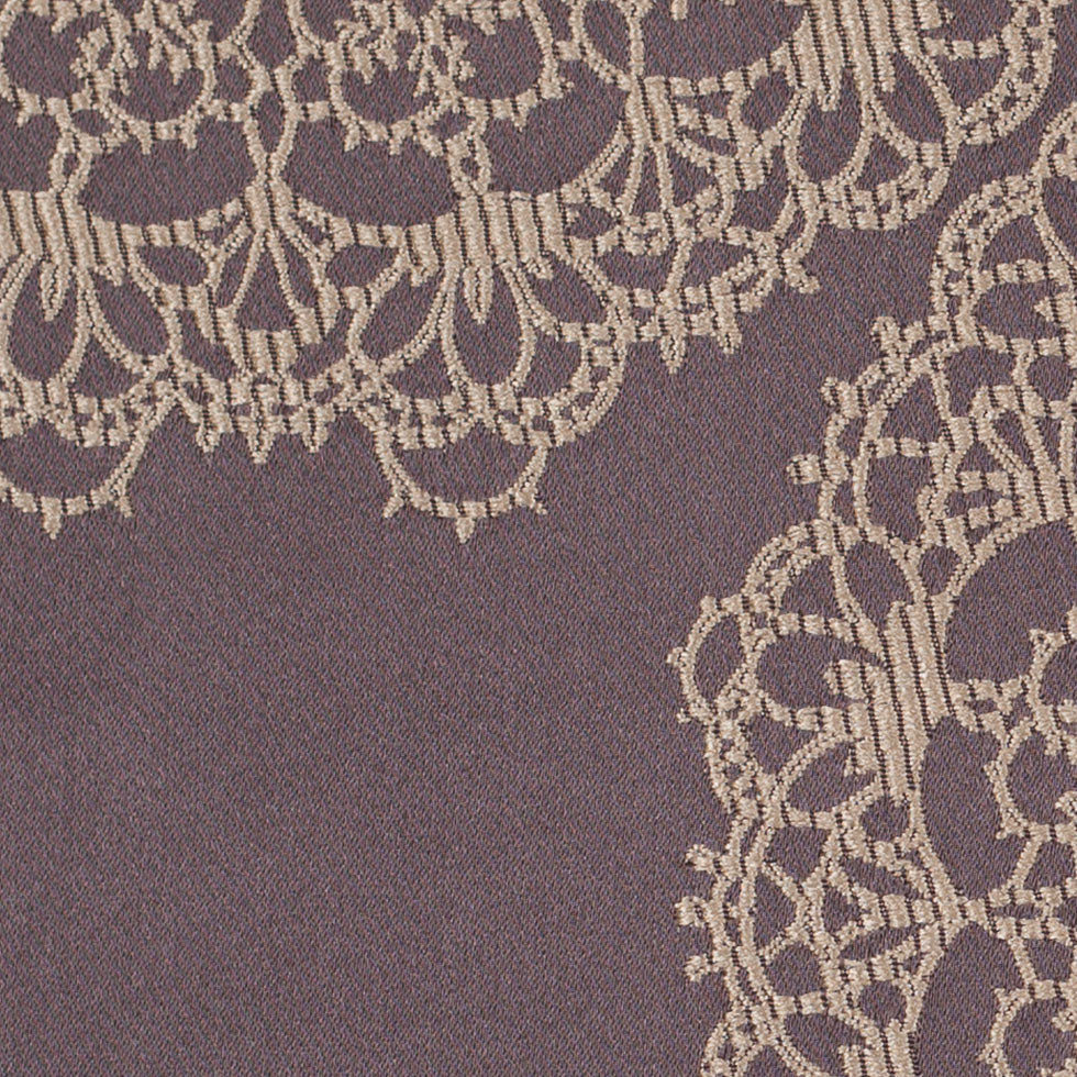 Chocolate and Gold Doilies Satin Jacquard - Detail