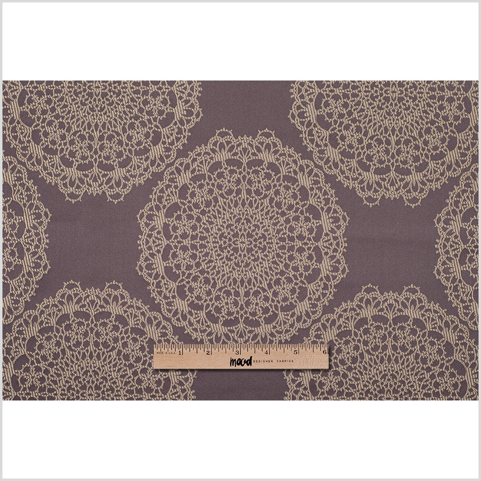 Chocolate and Gold Doilies Satin Jacquard - Full