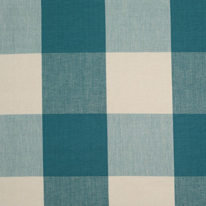Teal and Cream Buffalo Check Cotton Canvas