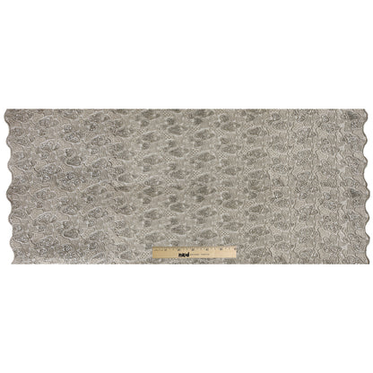 Fancy Beaded Guipure Lace - Dark Silver Full