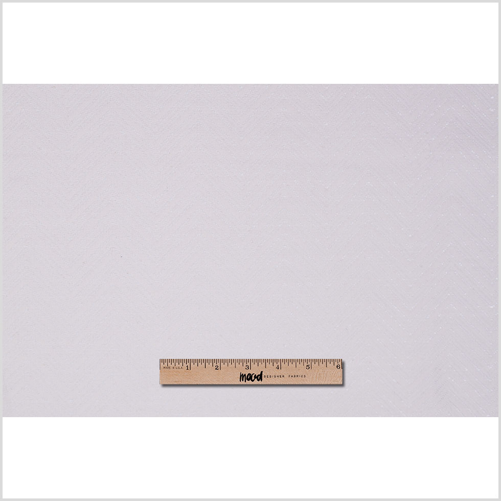 Ivory Wide Herringbone Embroidered Cotton - Full
