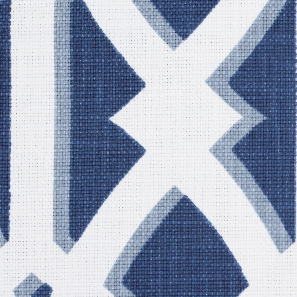 Navy Geometric Heavyweight Cotton Detail