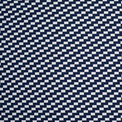 Navy Rectangle Checkerboard Woven Cotton