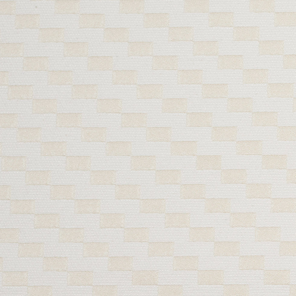 Ecru Rectangle Checkerboard Woven Cotton Detail