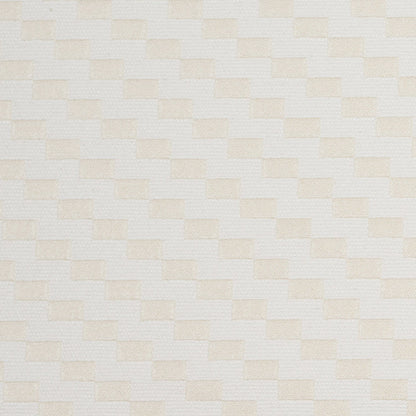 Ecru Rectangle Checkerboard Woven Cotton Detail