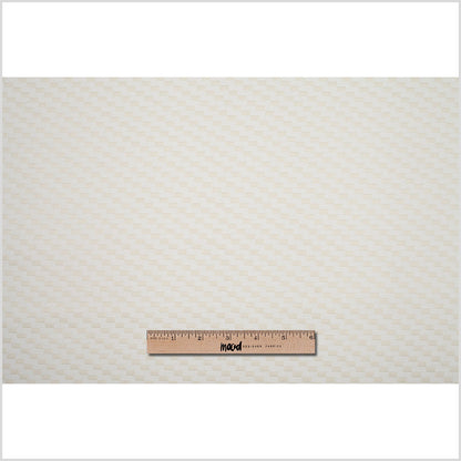 Ecru Rectangle Checkerboard Woven Cotton Full