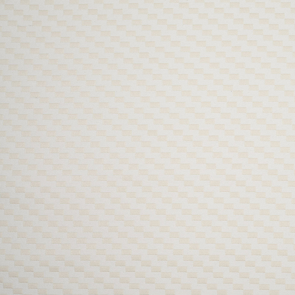 Ecru Rectangle Checkerboard Woven Cotton