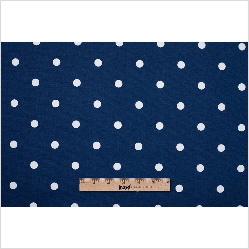 Estate Blue Cotton Canvas Polka Dots - Full