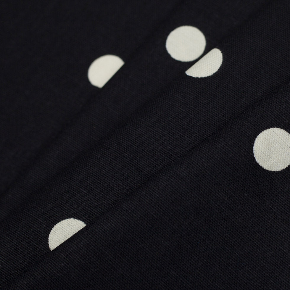 Licorice Cotton Canvas Polka Dots - Folded