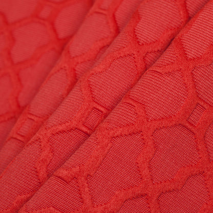 Candy Apple Raised Lattice Pattern Cotton Woven Folded