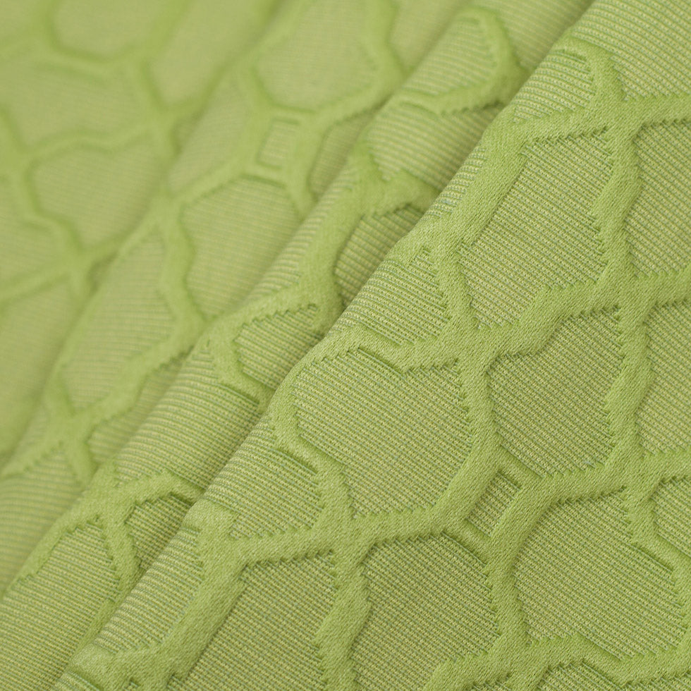 Lime Raised Lattice Pattern Cotton Woven Folded
