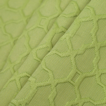Lime Raised Lattice Pattern Cotton Woven Folded