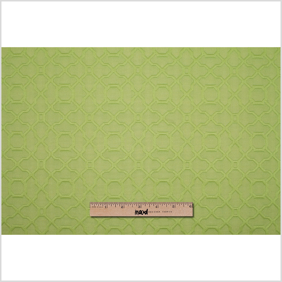 Lime Raised Lattice Pattern Cotton Woven Full