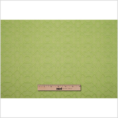 Lime Raised Lattice Pattern Cotton Woven Full