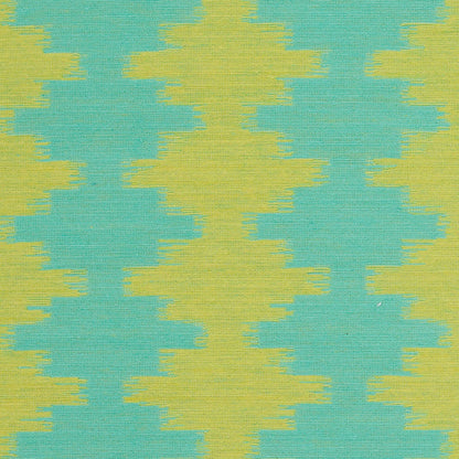 Jade/Lime Ikat-Like Stripes Lightweight Cotton Woven - Detail