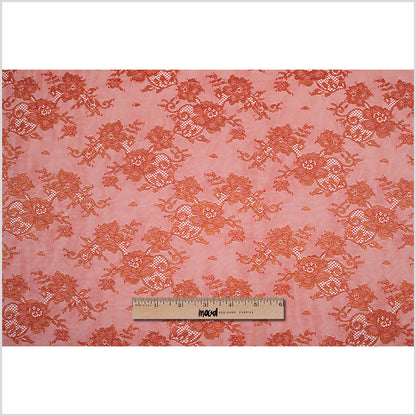 Red and Metallic Gold Floral Lace - Full