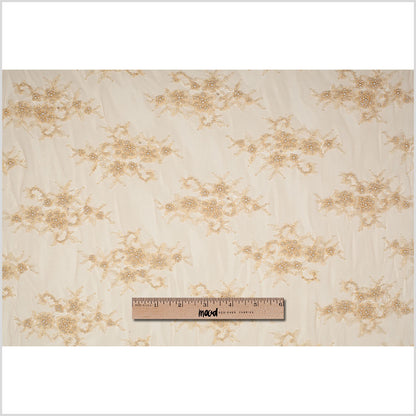 Beaded Lace - Beige Floral Full