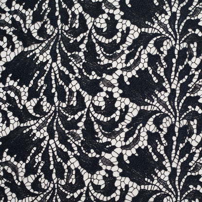 Black Iris Floral Re-embroidered Lace