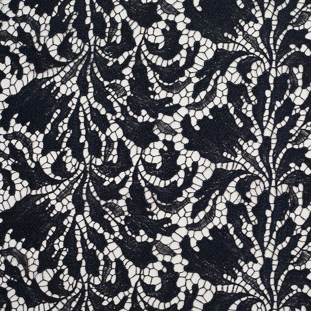 Black Iris Floral Re-embroidered Lace