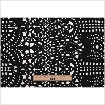 Black Novelty Cotton Guipure Lace Folded
