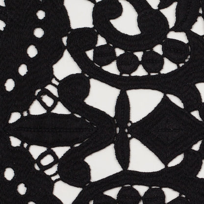 Black Novelty Cotton Guipure Lace Full