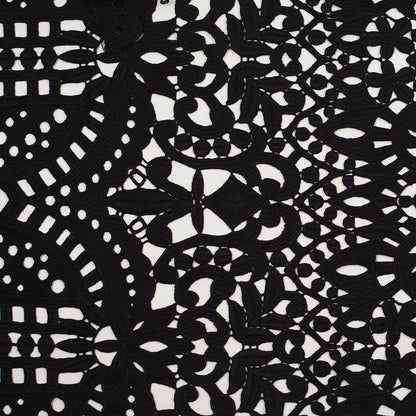 Black Novelty Cotton Guipure Lace