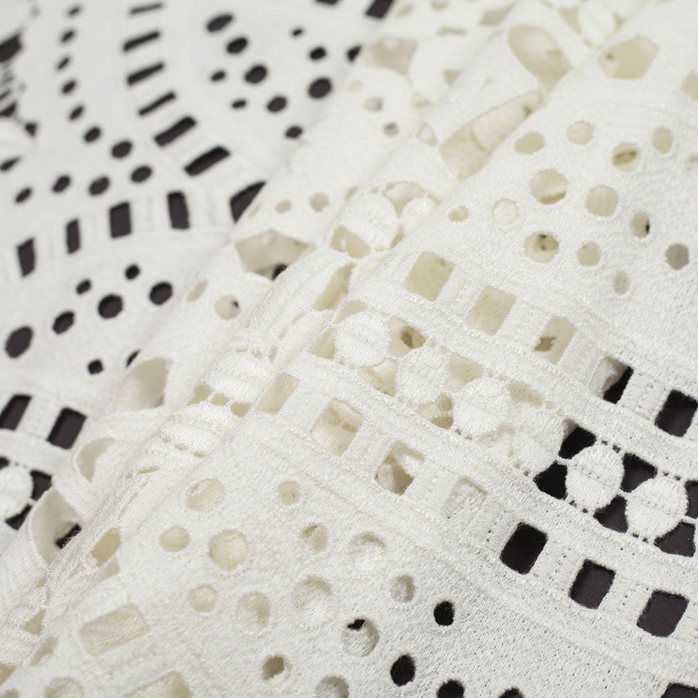 Beige Novelty Cotton Guipure Lace - Folded