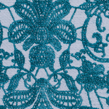 Turquoise Polyester-Viscose Embroidered Woven Detail