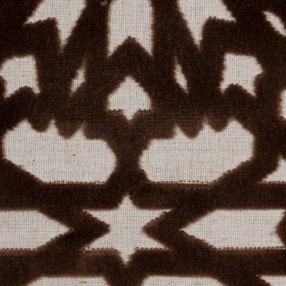 Turkish Bittersweet Brown Geometric Polyester-Acrylic-Flax Flocked Chenille - Detail