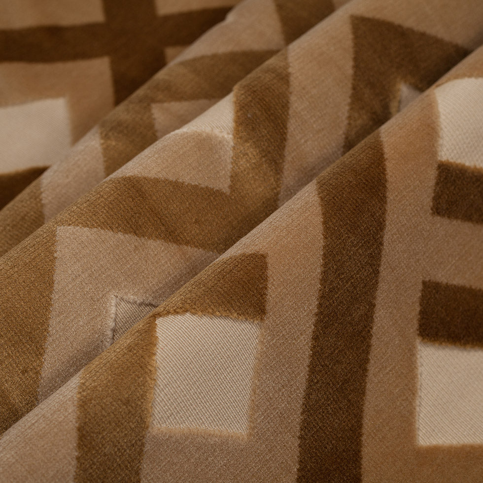 Nugget and Croissant Geometric Polyester-Acrylic Flocked Chenille Folded