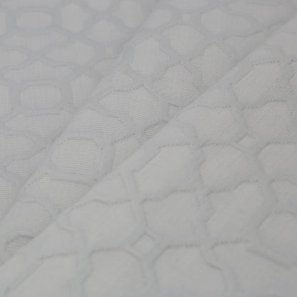 Fog Gray Geometric Cotton-Polyester Brocade - Folded