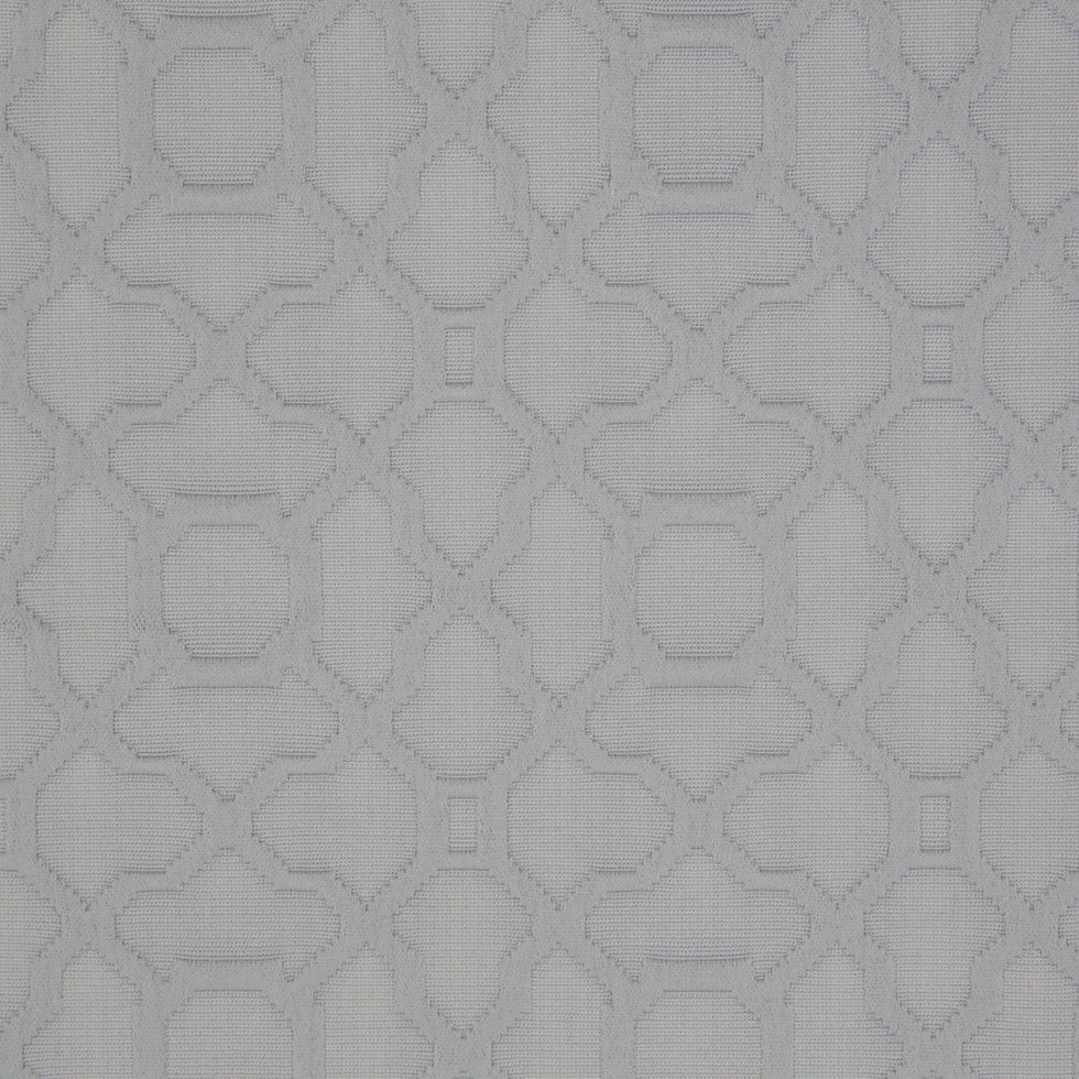 Fog Gray Geometric Cotton-Polyester Brocade - Detail