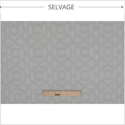 Fog Gray Geometric Cotton-Polyester Brocade - Full