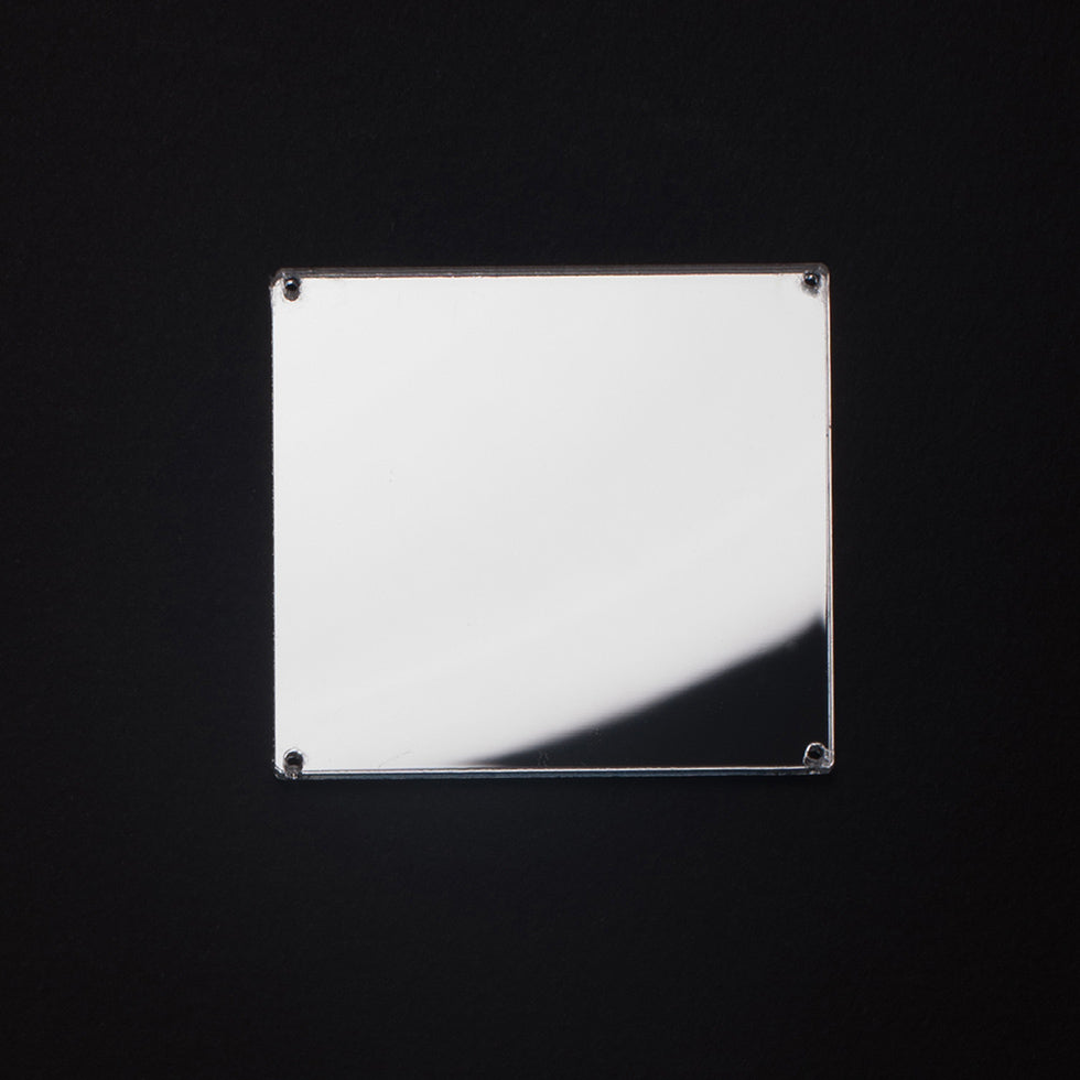 Silver Laminate 4-Hole Square Plastic Mirror - 110L/70mm