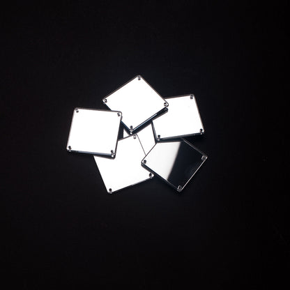 Silver Laminate 4-Hole Square Plastic Mirror - 64L/40.5mm Detail