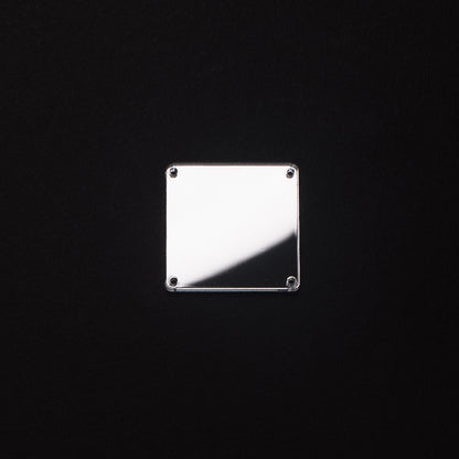 Silver Laminate 4-Hole Square Plastic Mirror - 64L/40.5mm
