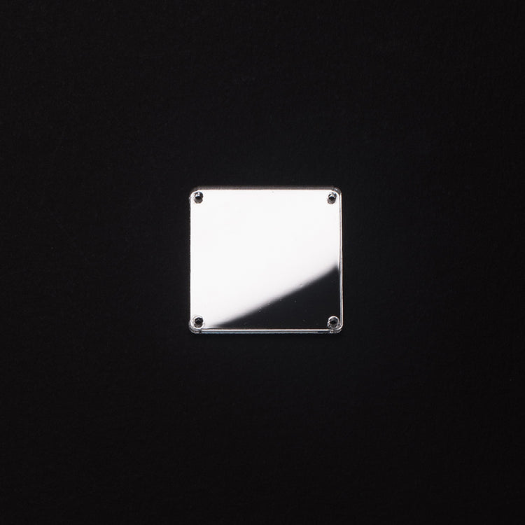template--25130090922057__main-Silver Laminate 4-Hole Square Plastic Mirror - 64L/40.5mm