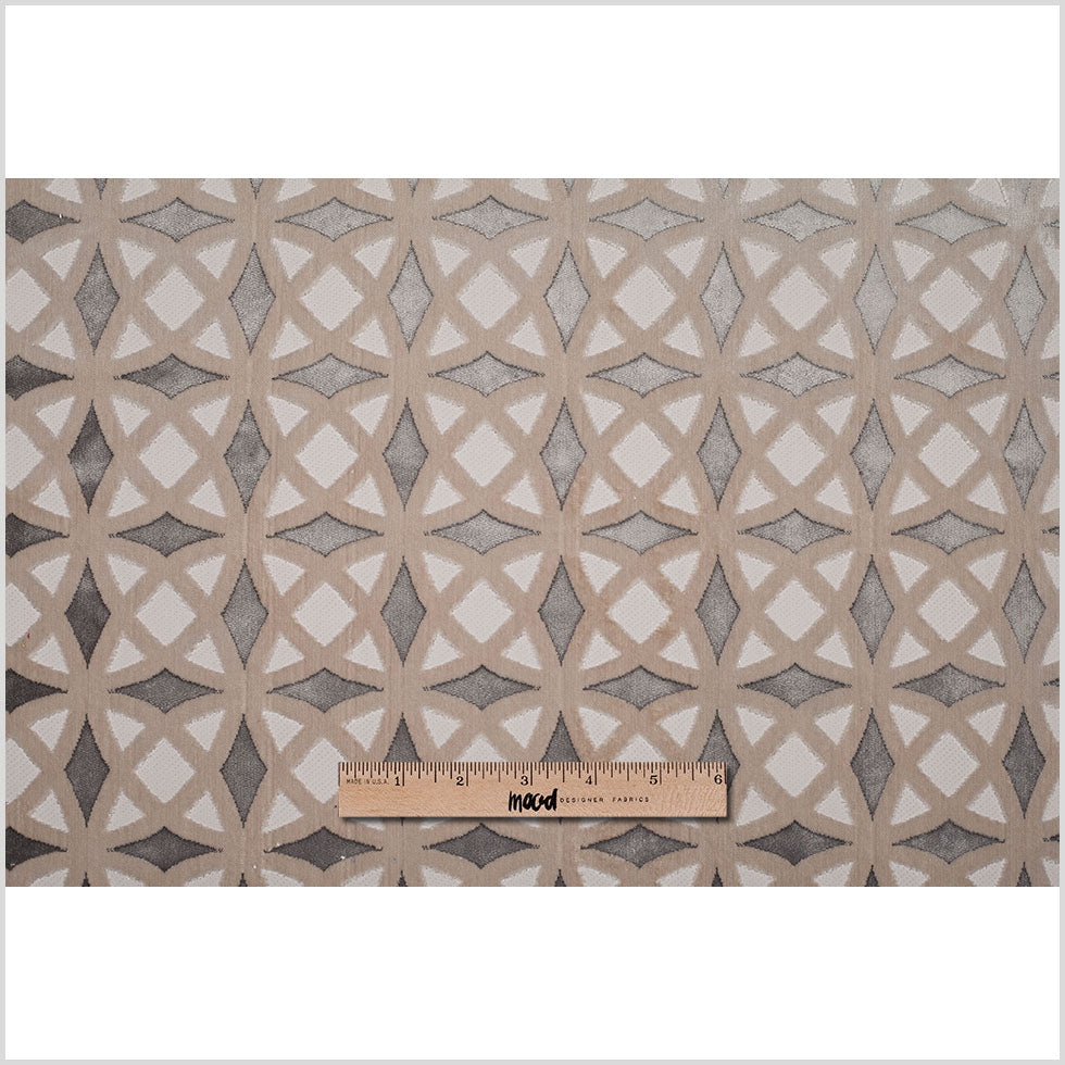 Platinum Black Geometric Laser Cut Velvet Full